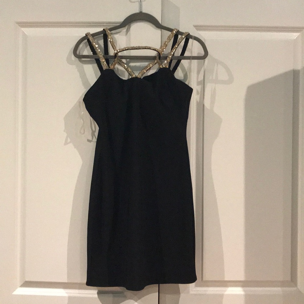 Black and gold dress